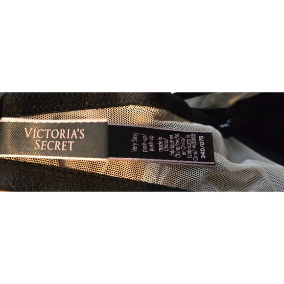 Victoria’s Secret High-Neck Push-Up Bra Size 34D Black Lace - Picture 5 of 5